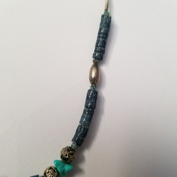 Relisted -Vintage butterfly necklace blue turquoise silver - Picture 10 of 12